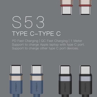 Eloop S53 สายชาร์จเร็ว USB Type C 3A รองรับถ่ายโอนข้อมูล USB Type C to Type C ความยาว 1 เมตร