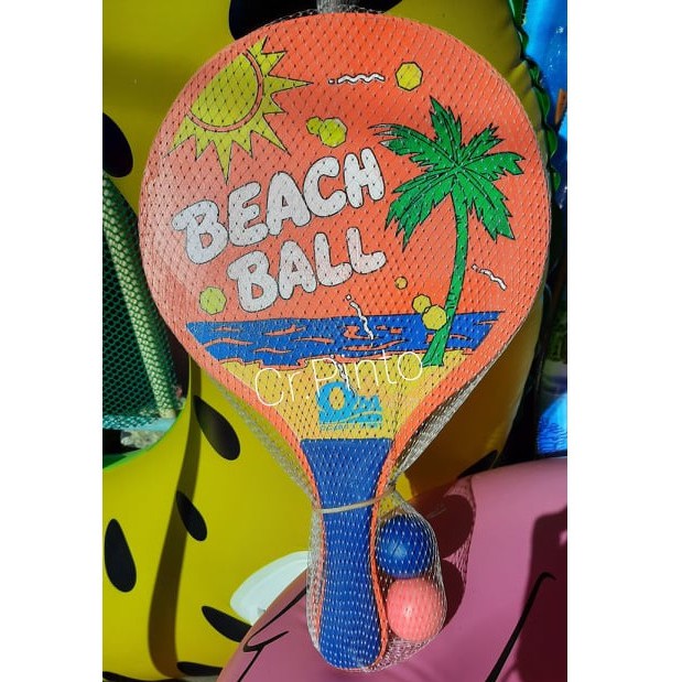 ภาพหน้าปกสินค้าไม้ปิงปอง​ ชายหาด (เป็นชุด)​ Beach​ ball​ Racket​ สีสะท้อนแสง จากร้าน luckpinn บน Shopee