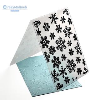 Crazymallueb❤Christmas Snowflake Plastic Embossing Folder for Scrapbook DIY Album Card