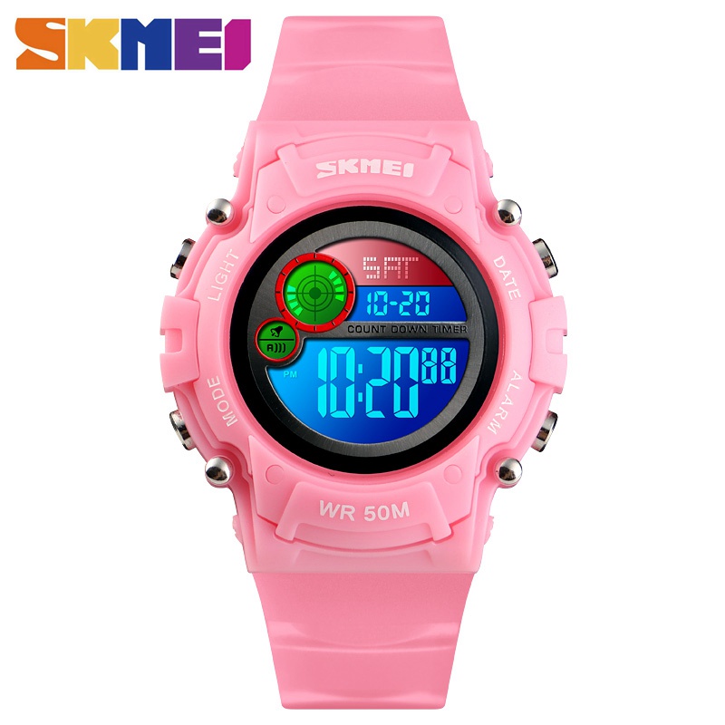 ภาพหน้าปกสินค้าSKMEI NEW 1477 Kids LED Waterproof Digital Watch Alarm Clock