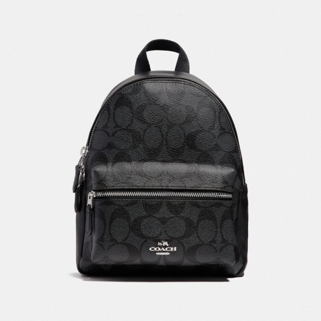 coach f58315 mini charlie backpack in signature coated canvas SVB3K Bag Coach signature charlie backpack -