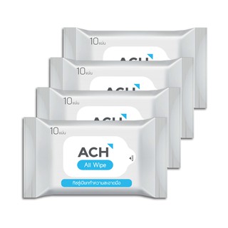 ACH All Wipe ทิชชู่เปียกแอลกอฮอล์ 75% Alcohol Wipe จำนวน 4 ห่อ