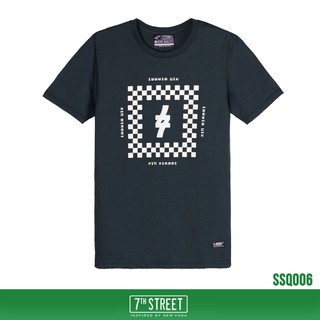 7th Street เสื้อยืด รุ่น SSQ006 Square Checkered-กรมเข้ม ของแท้ 100%