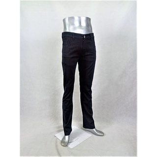 COMET-608B กางเกงสีดำผ้ายืด ผู้ชาย ขากระบอก(ซิป)