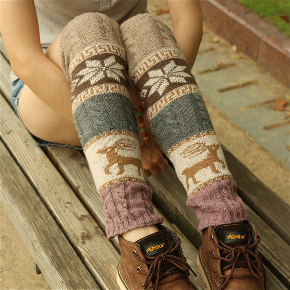 beauty-boho-womens-leg-warmers-accessories-knee-high-socks-knitted-boot-warmers-winter-fashion-warm-long-socks-multicolor