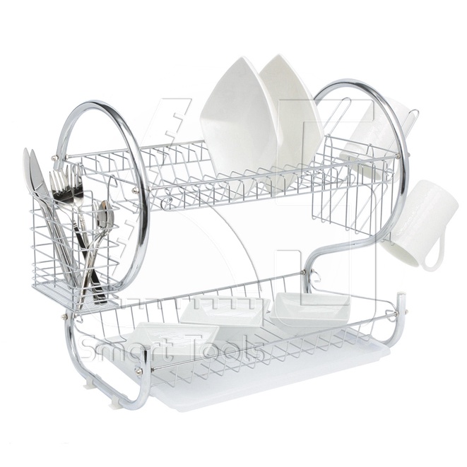 innhome-ที่คว่ำจานสแตนเลส-2-ชั้น-s-shape-53x25x38-cm-พร้อมที่คว่ำแก้ว-6-ใบ-ชั้นวางจาน-ที่คว่ำจาน-ชั้นวางจาน-dish-rack