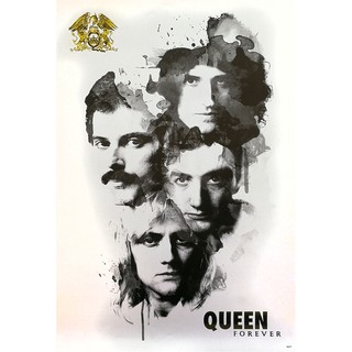 โปสเตอร์ รูป วง ดนตรี ร็อก ควีน Queen (1970-Now) POSTER 24"x35" Inch English Rock British Rock Band V2