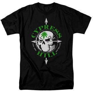 เสื้อยืดโอเวอร์ไซส์เสื้อยืดคอกลม แขนสั้น พิมพ์ลายหัวกะโหลก Cypress Hill Skull And Arrow สีดํา สําหรับผู้ชายS-3XL