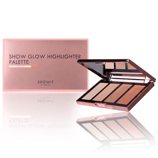 Browit By Nongchat Show Glow Highlighter Palette บราวอิท โชว์ โกลว์ ไฮไลท์เตอร์ พาเลท ไฮไลท์น้องฉัตร 4g. X 4 สี