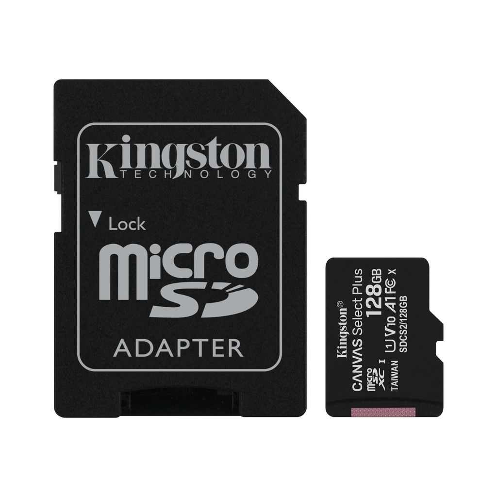 เมมโมรี่การ์ด-kingston-micro-sdxc-canvas-select-plus-r100mb-s-c10-u1-a1-128-gb-with-adapter