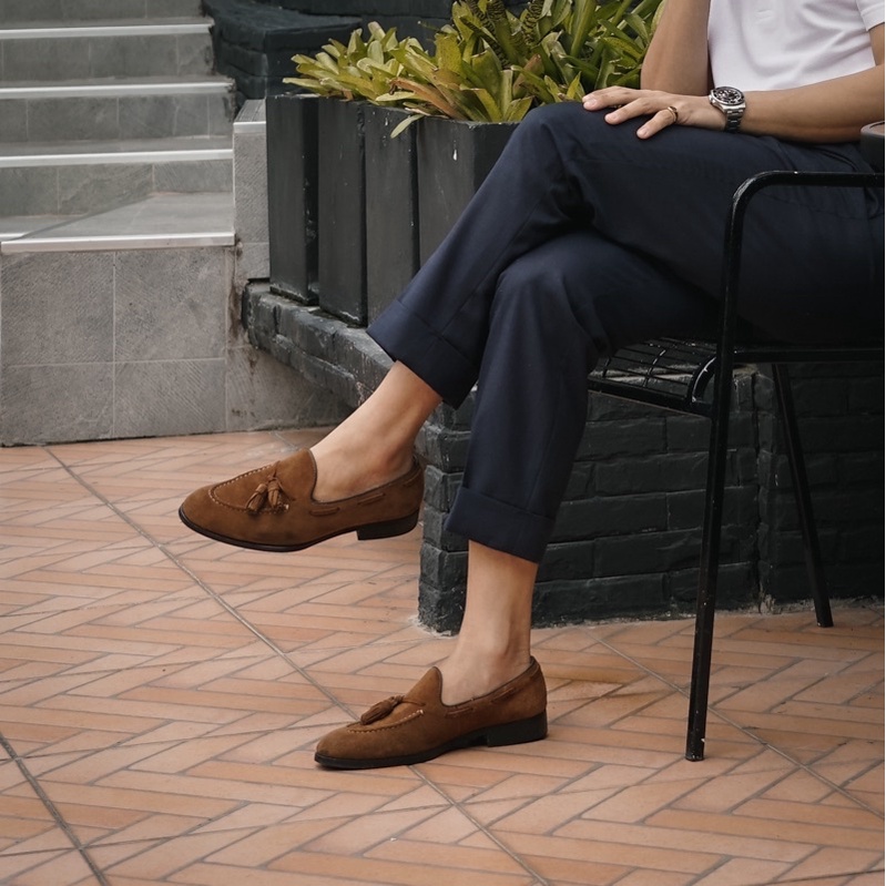 ภาพหน้าปกสินค้าJulietta - Tassel Loafer Shoes Suede in Tan รองเท้าหนัง Juliettabkk จากร้าน julietta.bkk บน Shopee