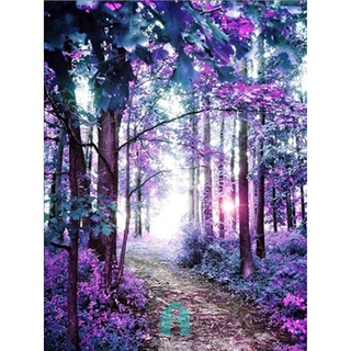 ♚พร้อมส่ง♚ชุดปักครอสติช 11CT พิมพ์ลายป่า สีม่วง สําหรับตกแต่งผนัง [Acelit.th]