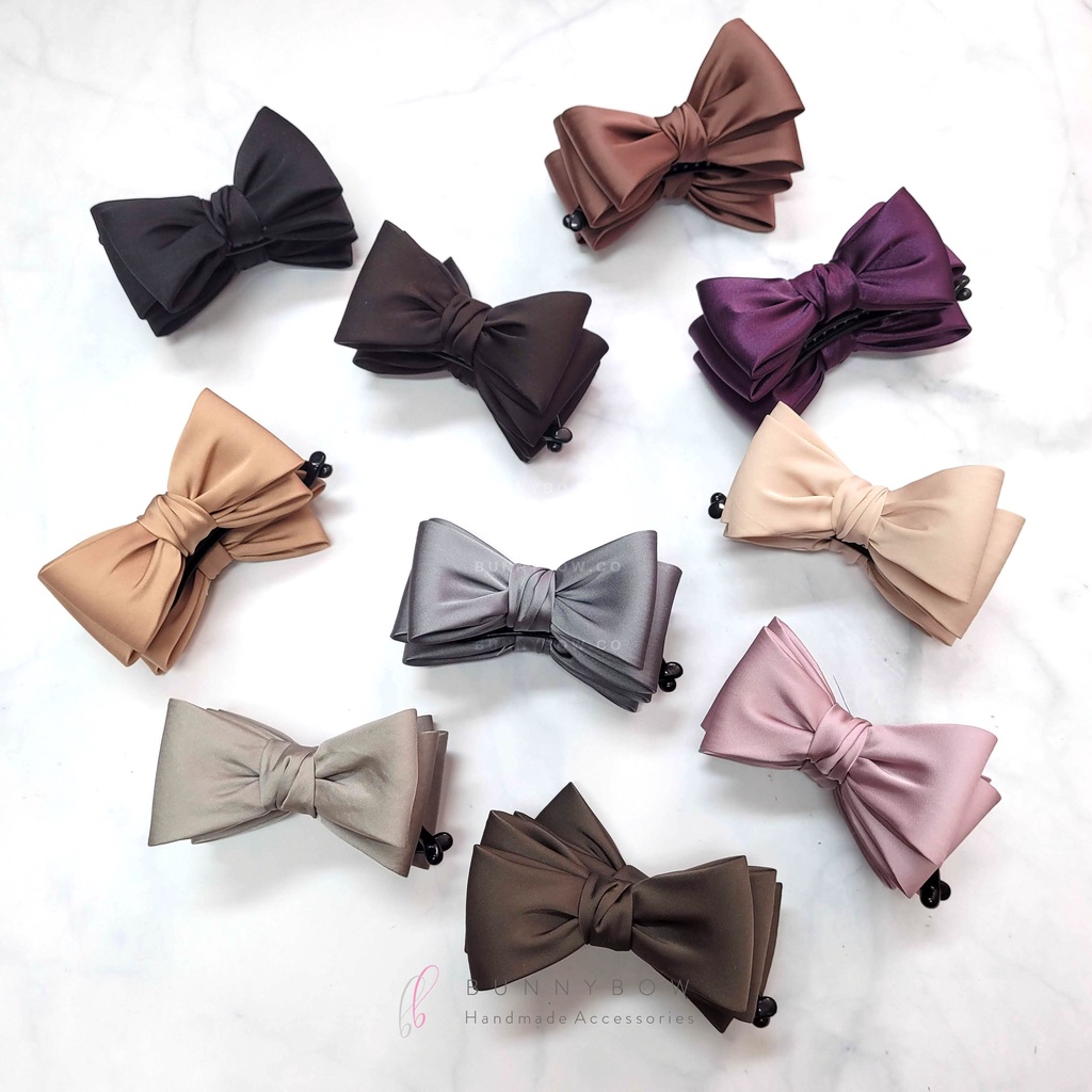 กิ๊บกล้วยเกาหลี-korean-silk-mini-งานแฮนด์เมด-โบว์ติดผม-กิ๊บกล้วยแฟชั่น-bunnybow-เกรดพรีเมียม-รับประกันคุณภาพ-พร้อมส่งค่ะ