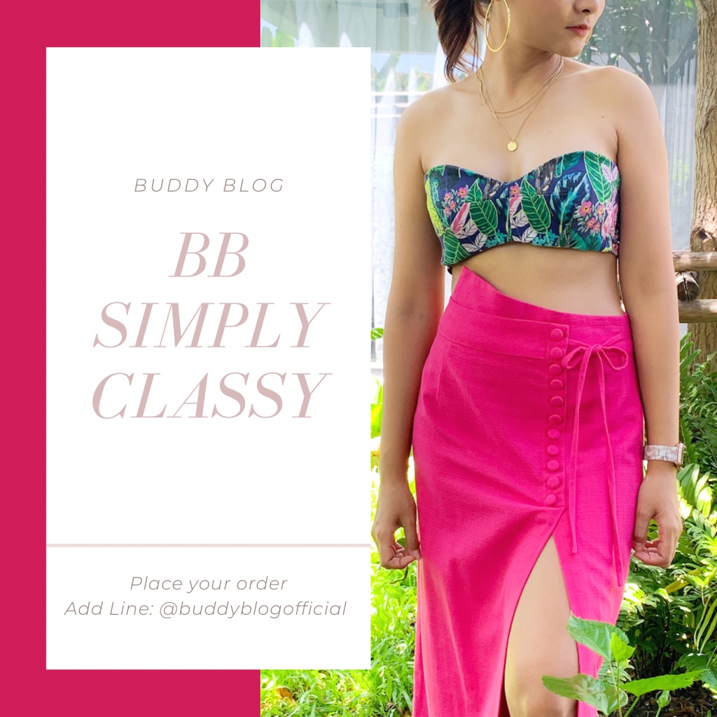 พร้อมส่ง-กระโปรงออกแบบเอง-กระโปรงผ่าหน้าทรงดินสอ-buddy-blog-simply-classy-high-slit-skirt