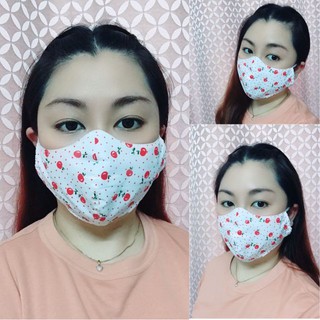 หน้ากากผ้าทรง 3D V-Mask หนา 3 ชั้น มีช่องใส่แผ่นกรอง ผืนใหญ่  ใส่สบาย ไม่อึดอัด