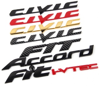 สติกเกอร์คาร์บอนไฟเบอร์ ลายโลโก้ตัวอักษร สีแดง สีดํา สีทอง สําหรับ HONDA CIVIC CITY ACCORD FIT JAZZ iVTEC 2.4 4WD