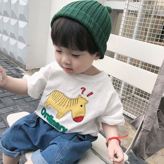 [Babycat] พร้อมส่ง ขายดี เสื้อยืดแขนสั้น คอกลม ผ้าฝ้ายแท้ ลายการ์ตูนน่ารัก สไตล์เกาหลี ญี่ปุ่น แฟชั่นฤดูร้อน สําหรับเด็กผู้ชาย และเด็กผู้หญิง