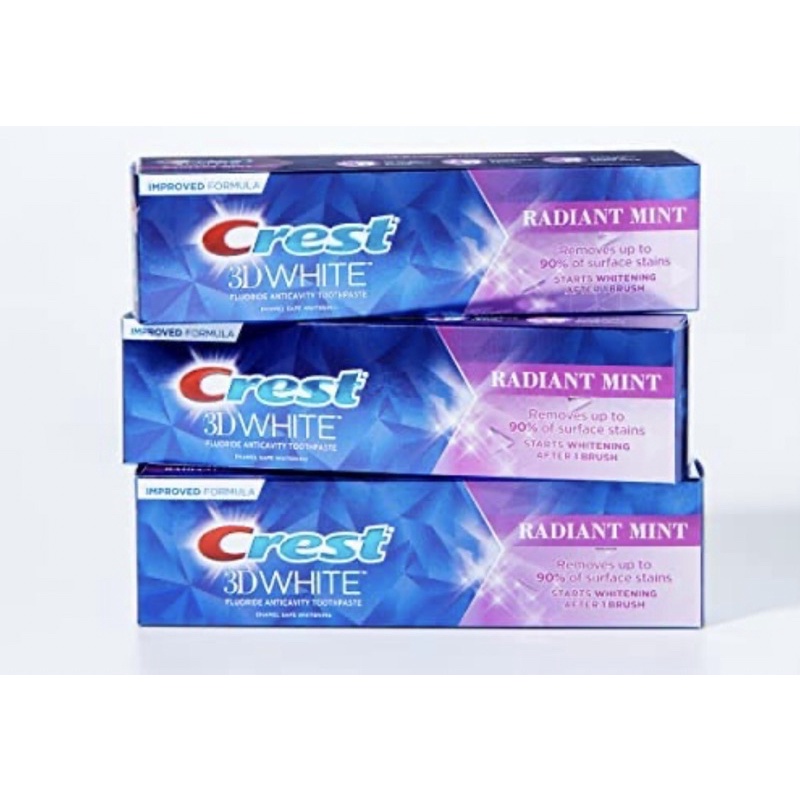 exp 2026 ยาสีฟัน Crest 3D White Toothpaste Radiant Mint, 3.8 Ounce ...