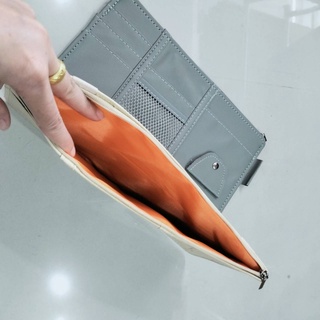 ภาพขนาดย่อของสินค้ากระเป๋าเก็บของ กระเป๋าเก็บของที่ช่องบังแดดในรถยนต์ ซองเก็บของ ชนิดหนัง PU กระเป๋า สำหรับยึดติดที่บังแดดในรถยนต์