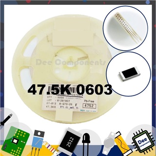 47.5K Ohm 0603 ±1% 100 mW ±100ppm/℃ RK73H1JTTD4752F KOA 1-A2-39 (ขายยกแพ็ค 1 แพ็ค มี 100 ชิ้น)