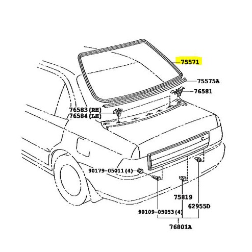 ยางขอบกระจกบังลม-หน้า-หลัง-โตโยต้า-โคโรล่า-สามห่วง-ae100-toyota-corolla-1991-1996