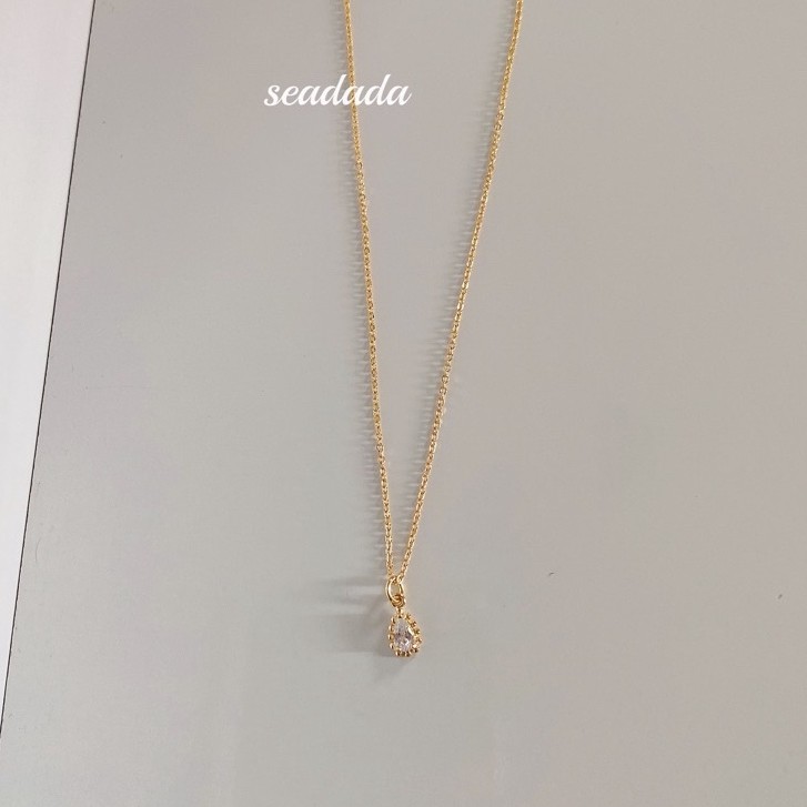 ภาพหน้าปกสินค้าseadada สร้อยคอเกาหลี 14k Water drop zircon pendant necklace จากร้าน seadada บน Shopee