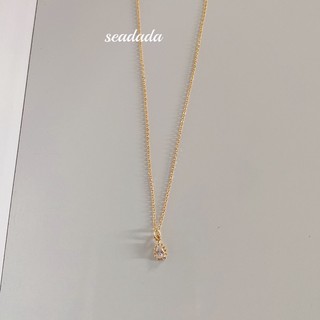 ภาพขนาดย่อของภาพหน้าปกสินค้าseadada สร้อยคอเกาหลี 14k Water drop zircon pendant necklace จากร้าน seadada บน Shopee
