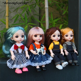 Amongspring BJD เสื้อผ้าตุ๊กตาเจ้าหญิง ข้อต่อขยับได้ 16 ซม. 13 ข้อต่อ ขยับได้ แฟชั่นลําลอง อุปกรณ์เสริม