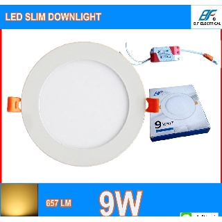 BF โคมไฟดาวน์ไลท์ โคมฝังฝ้า โคมเพดาน ดาวน์ไลท์ สลิม แบบฝัง กลม LED Downlight Slim 9W