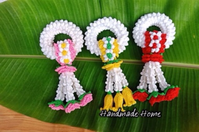 พวงมาลัย-handmade-ไหมพรม