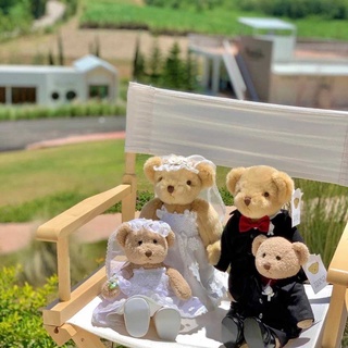 (Made to order) ตุ๊กตาหมีสวมชุดแต่งงาน wedding ขนาด 5" - 12" | Teddy House