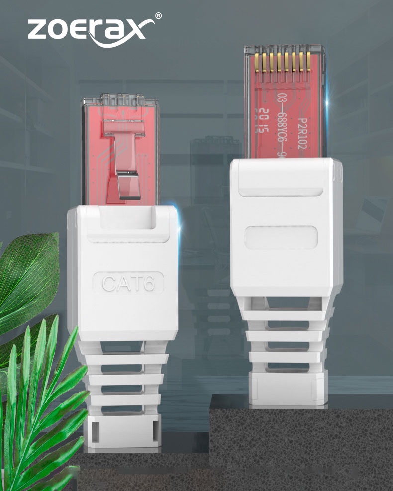 Zoerax หัวrj45 ปลั๊กเชื่อมต่ออีเธอร์เน็ต RJ45 CAT6 23AWG เป็น 26AWG 2 ...