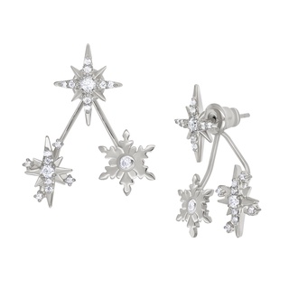 A.CEMI Frozen Star Earring ต่างหูเงินแท้ ชุบทอง 18K โรสโกลว์