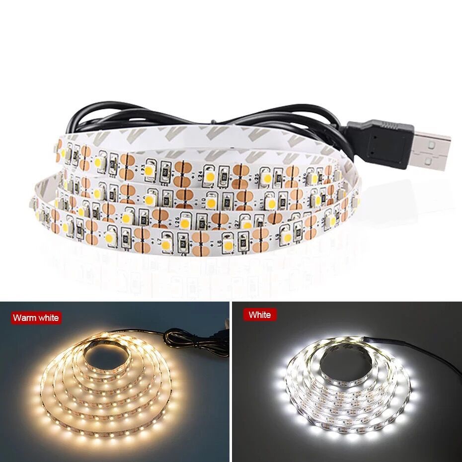 usb-สายไฟ-led-smd-2835-dc5v-แบบยืดหยุ่น-rgb-0-5-เมตร-1-เมตร-2-เมตร-3-เมตรสําหรับตกแต่งทีวี