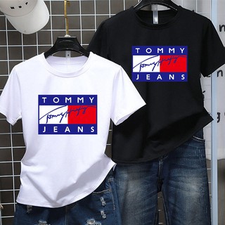 สินค้า Tommy-SHORTเสื้อยืดฮิตคอกลมแขนสั้นใส่ได้ทั้งหญิงและชายลาย