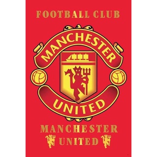 โปสเตอร์ แมนเชสเตอร์ยูไนเต็ด Manchester United แมนยู โลโก้ football ฟุตบอล รูป ภาพ ติดผนัง สวยๆ poster 88x60ซม.โดยประมาณ