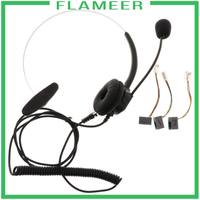 flameer-rj9-call-center-ชุดหูฟังตัดเสียงรบกวน-หูฟังตั้งโต๊ะ