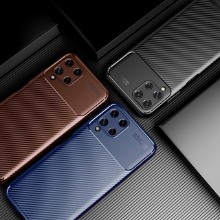 เคส Samsung Galaxy A22 เคสโทรศัพท์กันกระแทก Armor Carbon Fiber TPU Soft Silicone Phone Case Samsung A22 GalaxyA22 Cover