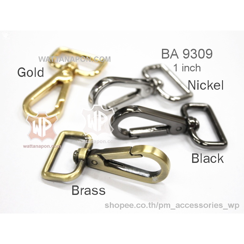 ภาพสินค้าBA 9309 ตะขอก้ามปู ตะขอคอหมา สำหรับสายกว้าง1นิ้ว จำนวน 2 ชิ้น lobster clasp snap hook 2 pieces จากร้าน pm_accessories_wp บน Shopee ภาพที่ 1