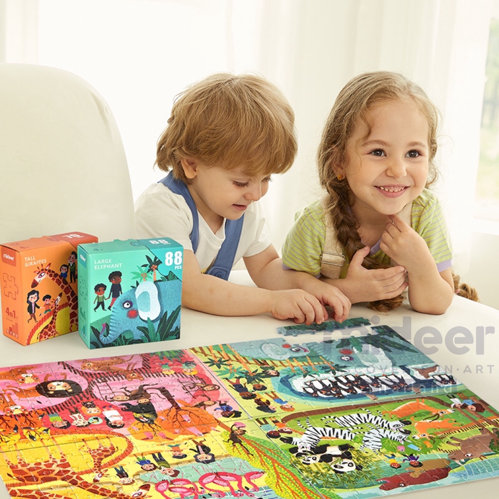 mideer-3-เซตจิ๊กซอว์-4-พิพิธภัณฑ์-4-in-1-puzzle-museum-md3163