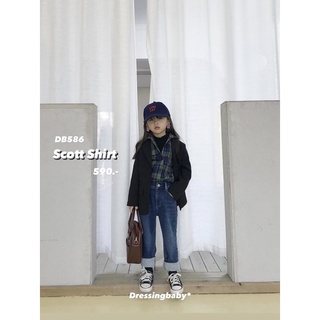 DB586 Scott Shirt เสื้อเชิ้ตลายสก็อต Unisex