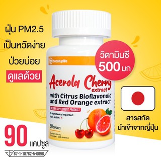 วิตามินซี Boostuplife Acerola Cherry 500mg 90 แคปซูลVitamin C ทานได้ 45วัน อาหารเสริมเพิ่มภูมิคุ้มกัน ผิวใสนุ่ม สุขภาพดี