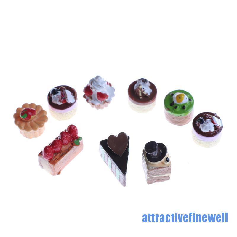 attractivefinewell-0520-เค้กช็อคโกแลตขนาดเล็ก-8-ชิ้นสําหรับตกแต่งบ้านตุ๊กตา