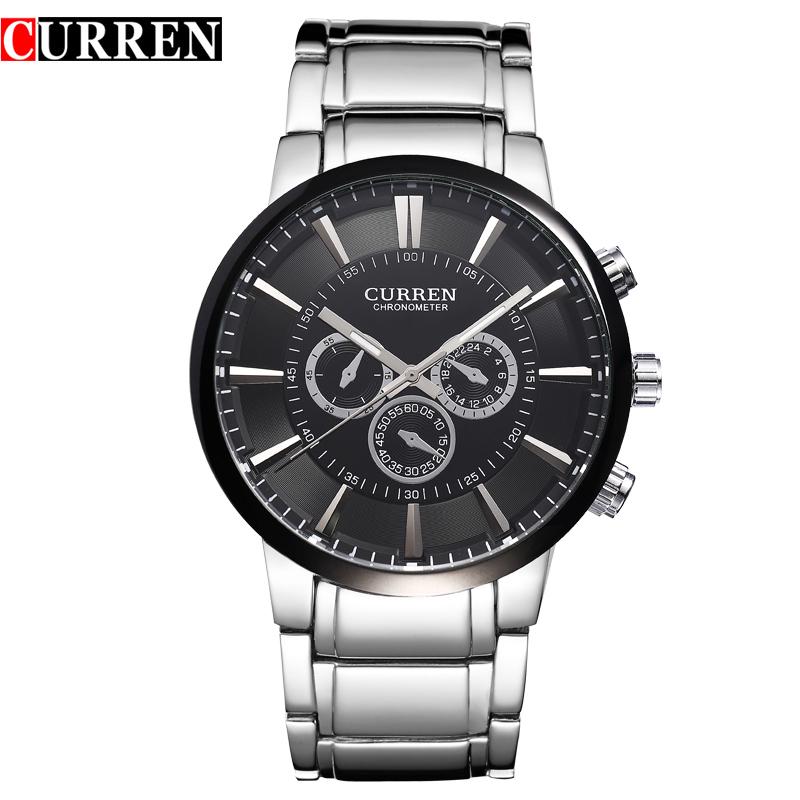 CURREN Retro Design Fashion Full Steel Quartz Male Clock NEW Mens Sports Wrist Watches Dropship Masculino Hombre