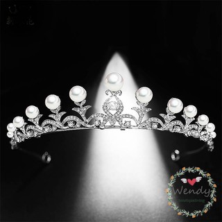 Pearl Rhinestone Bride Crown Headdress Sweet And Cute Wedding Hair Accessories Weddin