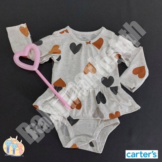 ของใหม่ บอดี้เดรสแขนยาวเด็กหญิง ลายหัวใจ คาร์เตอร์ Carters