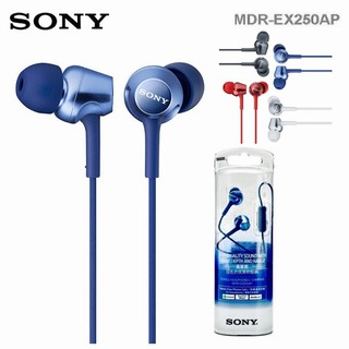 SONY ของแท้ MDR-EX250AP หูฟังอินเอียร์ แบบมีสาย 3.5 มม. พร้อมไมค์