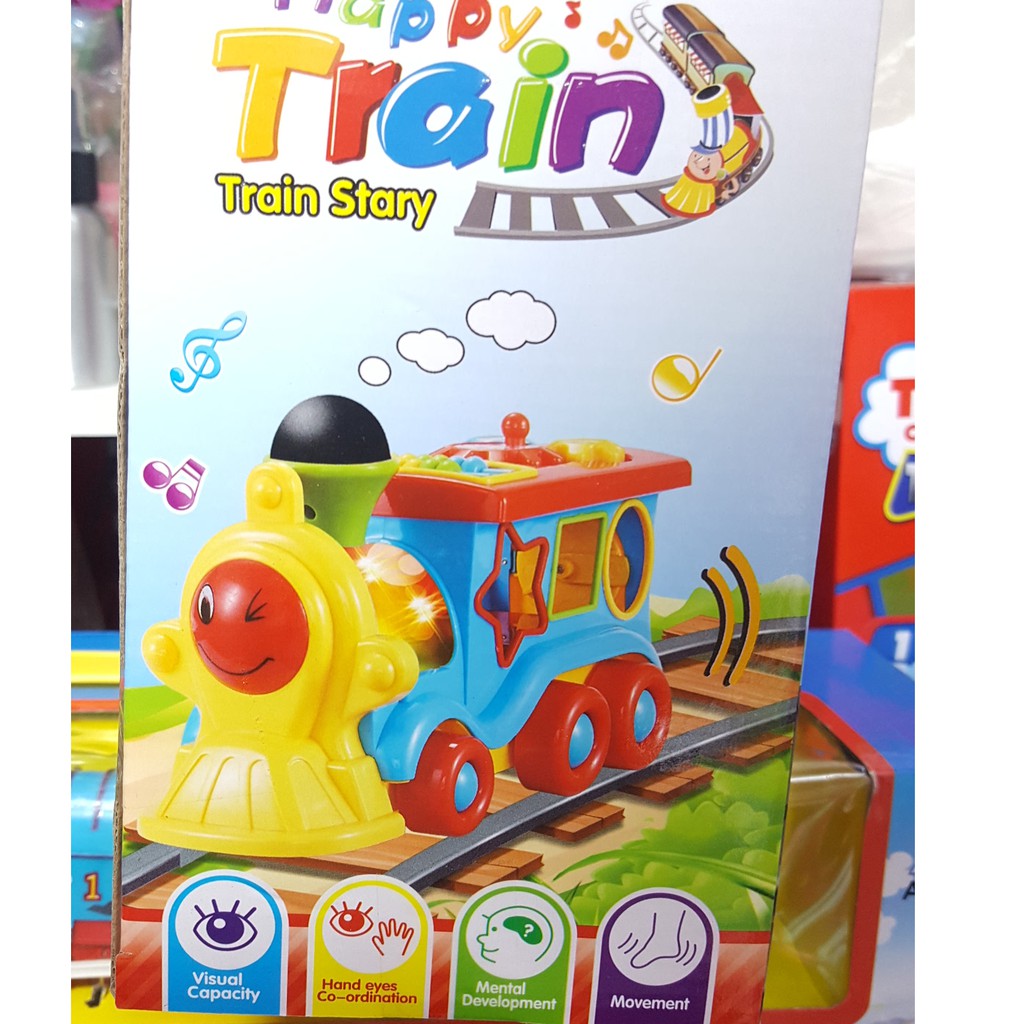 ของเล่นรถไฟวิ่ง-ใส่ถ่าน-บล็อกหยอด-มีไฟ-มีเสียง-สีเหลือง