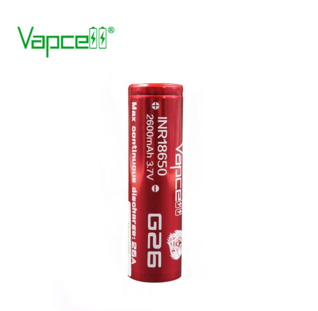 ถ่านชาร์จvapcell-g26-inr18650-2600mah-25a-แพค2ก้อนพร้อมกระเป๋าใส่ถ่าน