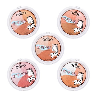 บลัชออน เนื้อคุกกี้ ผสม ชิมเมอร์ 3 เฉดสี โอดีบีโอ ODBO JOYFUL COLECTION BLUSHER OD115